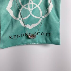 Kendra Scott Silver Iridescent Drusy Necklace